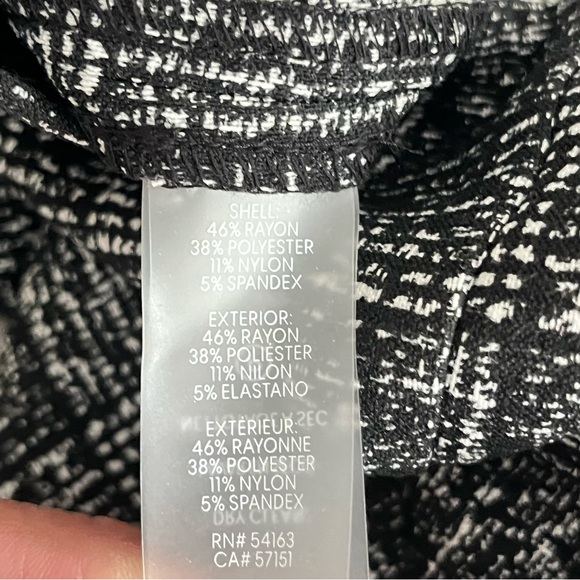 Calvin Klein Dress Sz 12 Black White‎ Plaid Stretch Sheath Dark Academia Career - Picture 9 of 11